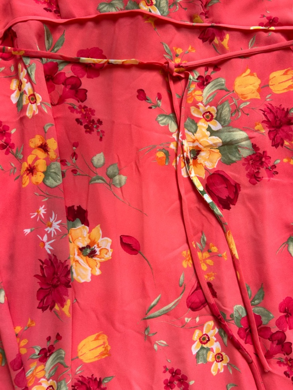 Studio C Coral Floral Dress with Yellow & Green Accents - Picture 8 of 12